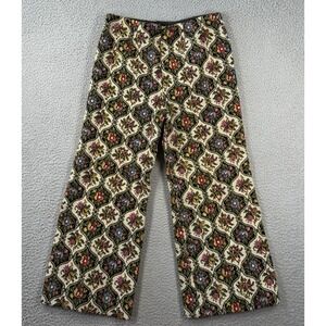 Vintage Needlepoint Pants Womens 28x24 Campus Casuals Boho Festival Folk Art 60s